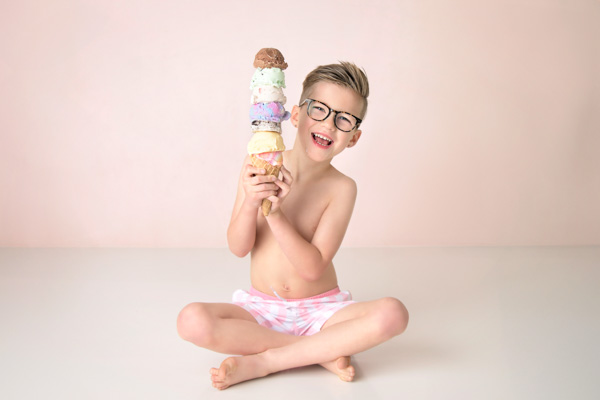 Young child playing during a session