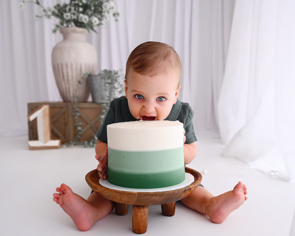 Baby celebrating turning one year old