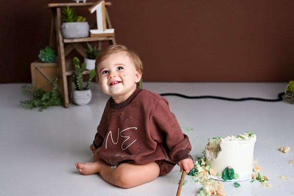 Baby celebrating turning one year old