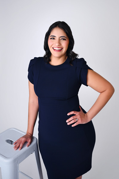Confident portrait in soft studio light