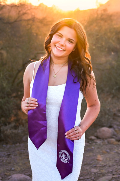 Graduation portrait in soft natural light